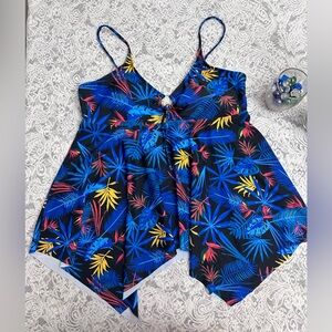 NWT Zexxy Tropical Print Swim Top Women Size XL